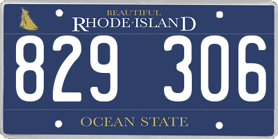 RI license plate 829306