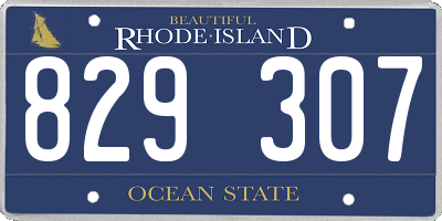 RI license plate 829307