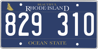 RI license plate 829310