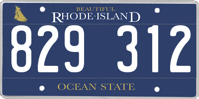 RI license plate 829312