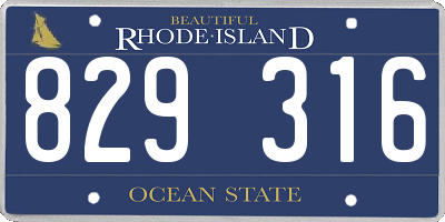 RI license plate 829316