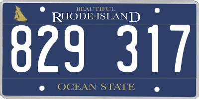 RI license plate 829317