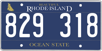 RI license plate 829318