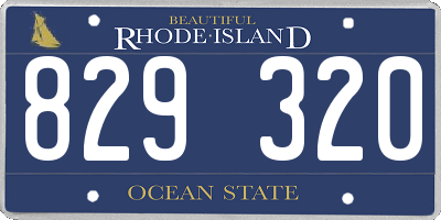 RI license plate 829320