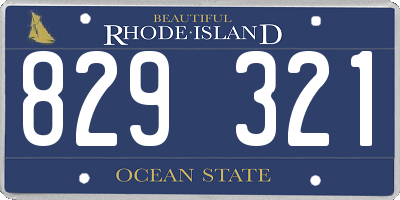 RI license plate 829321