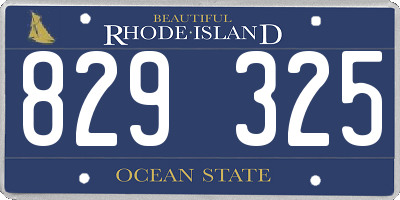 RI license plate 829325