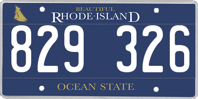 RI license plate 829326