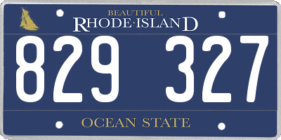 RI license plate 829327