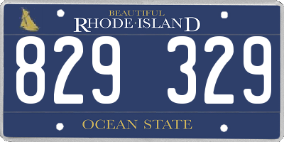 RI license plate 829329