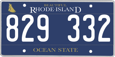 RI license plate 829332