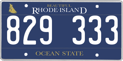 RI license plate 829333