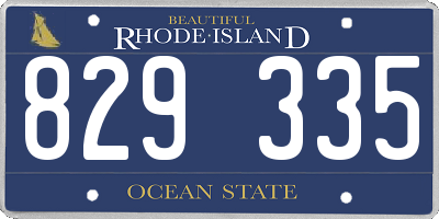 RI license plate 829335