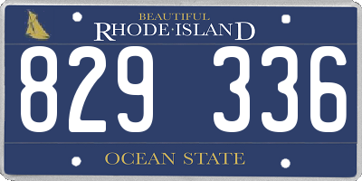 RI license plate 829336