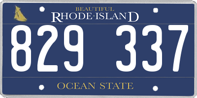 RI license plate 829337