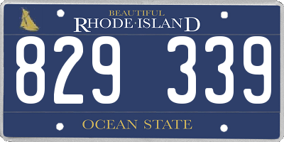 RI license plate 829339