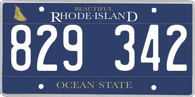 RI license plate 829342