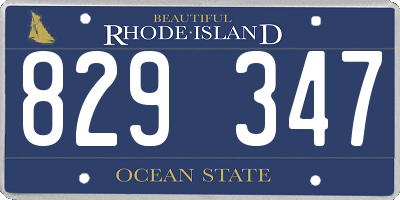 RI license plate 829347