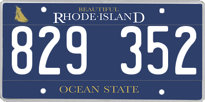 RI license plate 829352