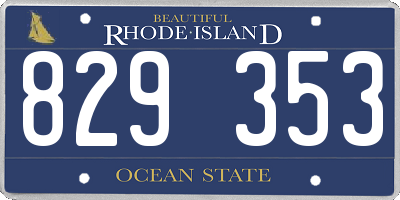 RI license plate 829353