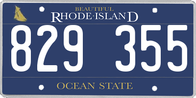 RI license plate 829355