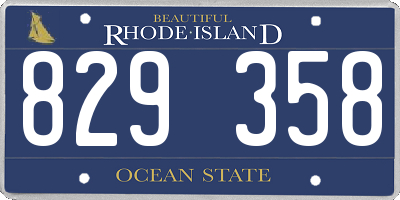 RI license plate 829358