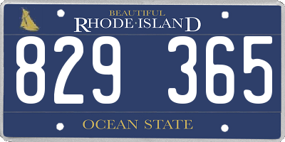 RI license plate 829365