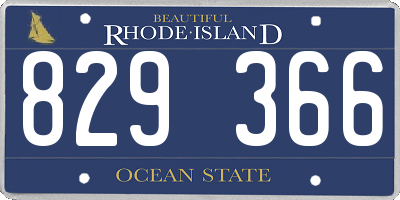 RI license plate 829366
