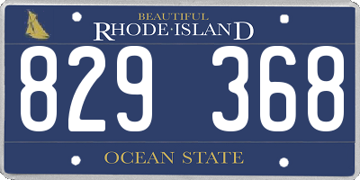RI license plate 829368