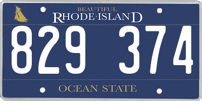 RI license plate 829374