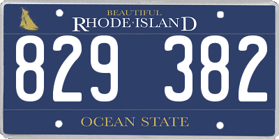 RI license plate 829382