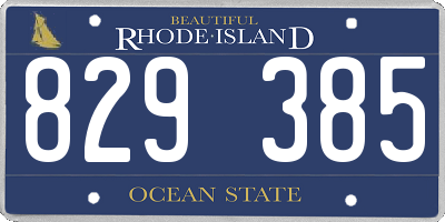 RI license plate 829385