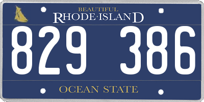 RI license plate 829386