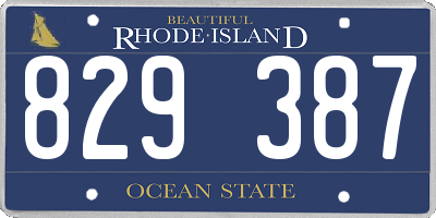 RI license plate 829387