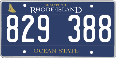 RI license plate 829388
