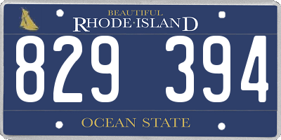 RI license plate 829394