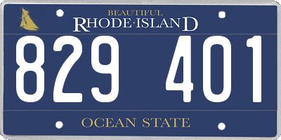 RI license plate 829401