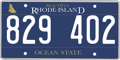 RI license plate 829402