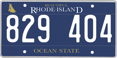 RI license plate 829404