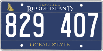 RI license plate 829407