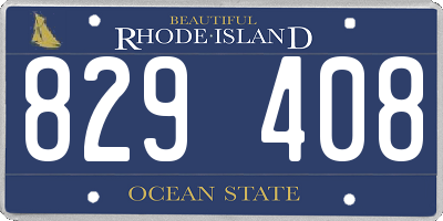 RI license plate 829408