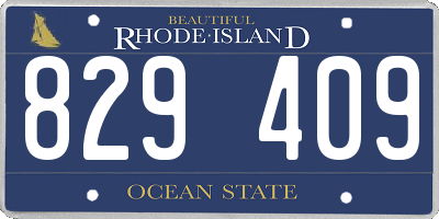 RI license plate 829409
