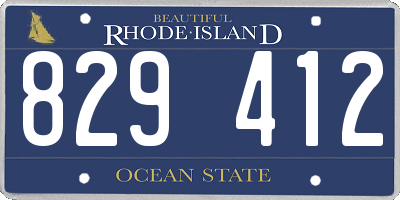 RI license plate 829412