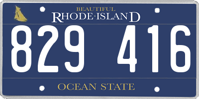 RI license plate 829416