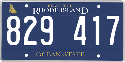 RI license plate 829417