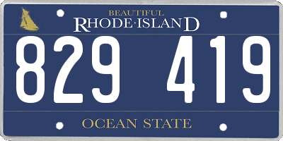 RI license plate 829419