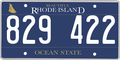 RI license plate 829422