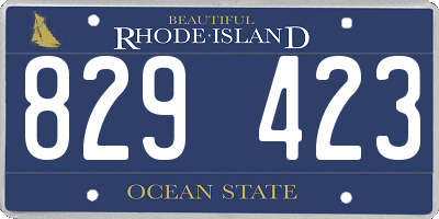 RI license plate 829423