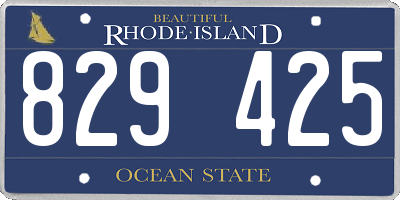 RI license plate 829425