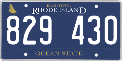 RI license plate 829430