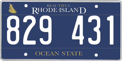 RI license plate 829431
